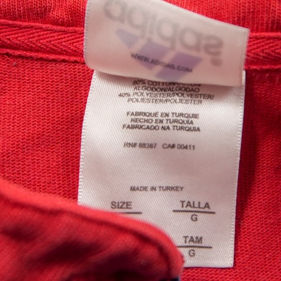 Vintage Y2K Adidas USA Rugby Striped Embroidered Short Sleeve Henley Shirt L - Picture 7 of 10